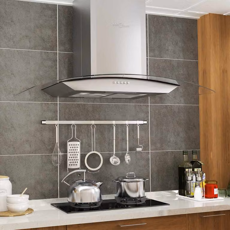 Cappa Aspirante a Muro vidaXL in Acciaio Inossidabile e Vetro, Colore Argento, 90 cm, 756 m³/h con Display LED