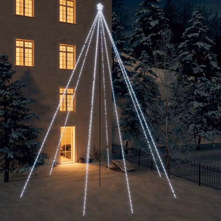 vidaXL Stringa di Luci di Natale a LED con 1300 LED Bianco Freddo per Interno ed Esterno
