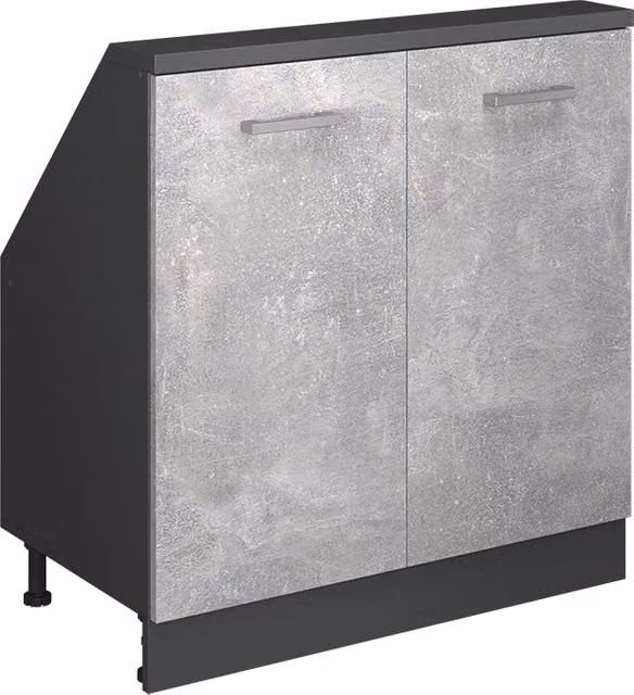 Mobile sottotetto Vicco Rion in legno color antracite con 2 ante e ripiani interni L/P/H: 83.8 x 46.0 x 80.0 cm