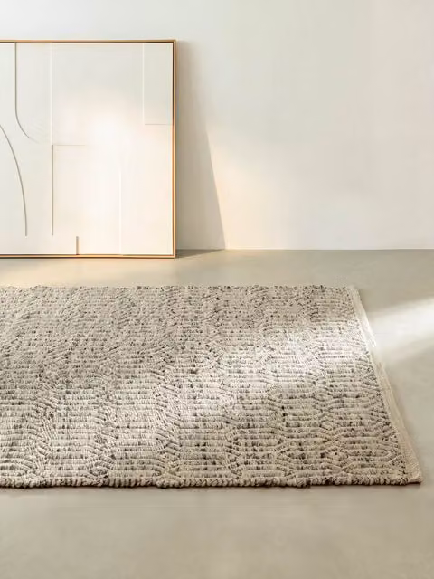 Tappeto rettangolare Knot in lana e cotone beige Kenay Home L: 200 cm, P: 300 cm
