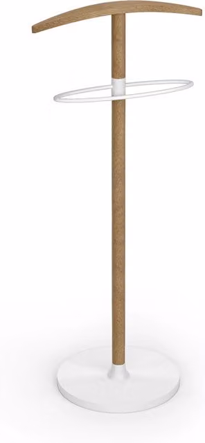 Servomuto Herdasa in legno di faggio e metallo, finitura frassino e bianco, L: 109 cm, P: 46 cm, H: 34 cm