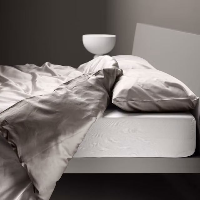 Copripiumino reversibile DaunenStep Oasi Kiss in cotone Mako Satin grigio L: 200 cm x P: 135 cm