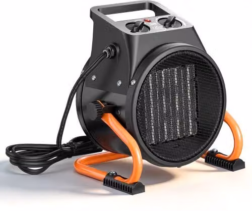 Riscaldatore per Serra Vevor PTC 2000 W, Stufa Elettrica con Ventola e Protezione da Surriscaldamento, Colore Nero e Arancione