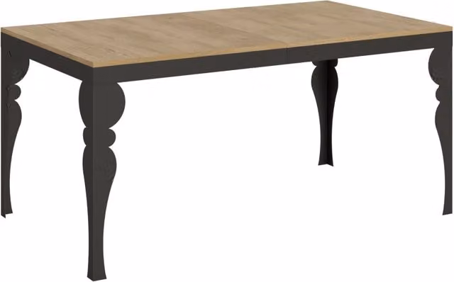 Tavolo allungabile rettangolare Itamoby con piano in rovere e telaio antracite L: 160 cm, P: 90 cm, H: 77 cm