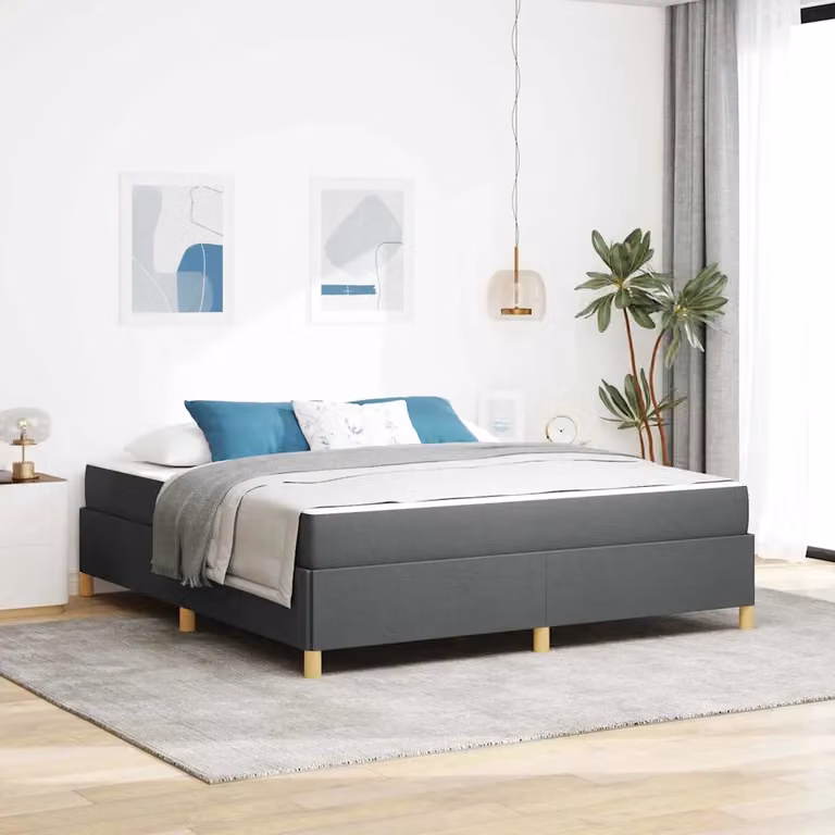 Struttura del letto imbottita vidaXL in tessuto grigio, L 180 x P 200 cm, H 203 cm