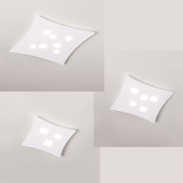 Plafoniera LED Gea Isotta bianca moderna con tecnologia dimmabile e lampadina sostituibile GX53