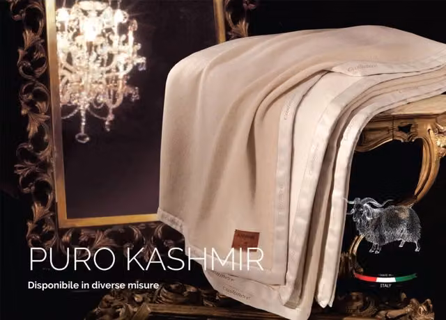 Coperta Invernale Calda in Puro Cashmere Biancheriaweb Beige L/P: 260 x 220 cm