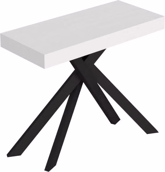 Consolle allungabile Saki Premium Itamoby bianco frassino con gambe antracite L/P/H: 90 x 40/300 x 77 cm