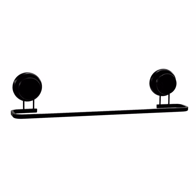 Porta asciugamani con ventosa in alluminio VESTIAMO CASA Linea Tahoma Black, Larghezza: 45 cm