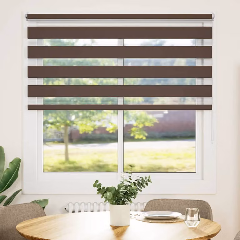 Tenda a rullo zebrata day and night vidaXL colore marrone L: 120 cm, H: 175 cm
