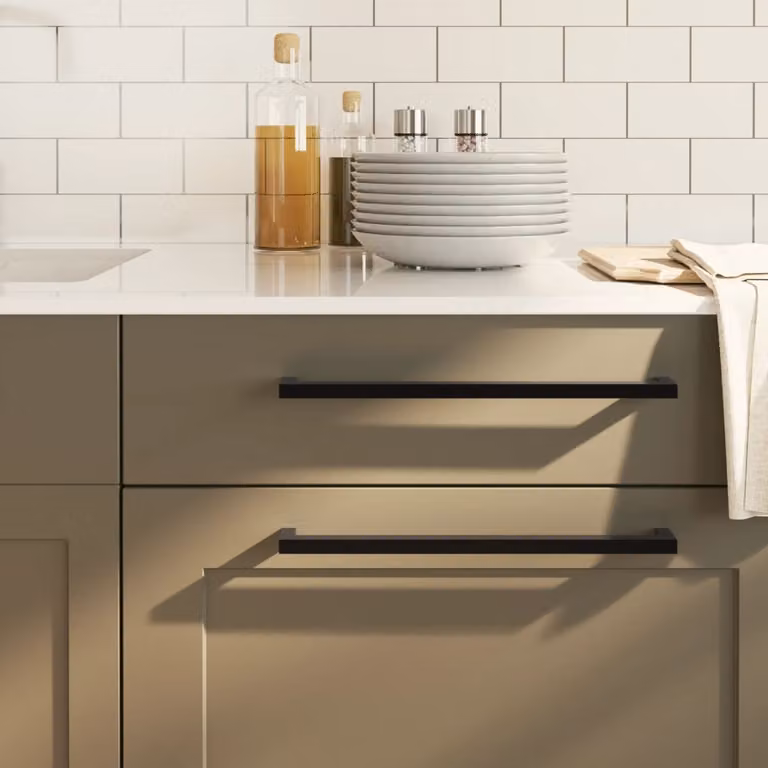 Set di 20 maniglie per mobili a barra vidaXL in acciaio inox nero opaco
