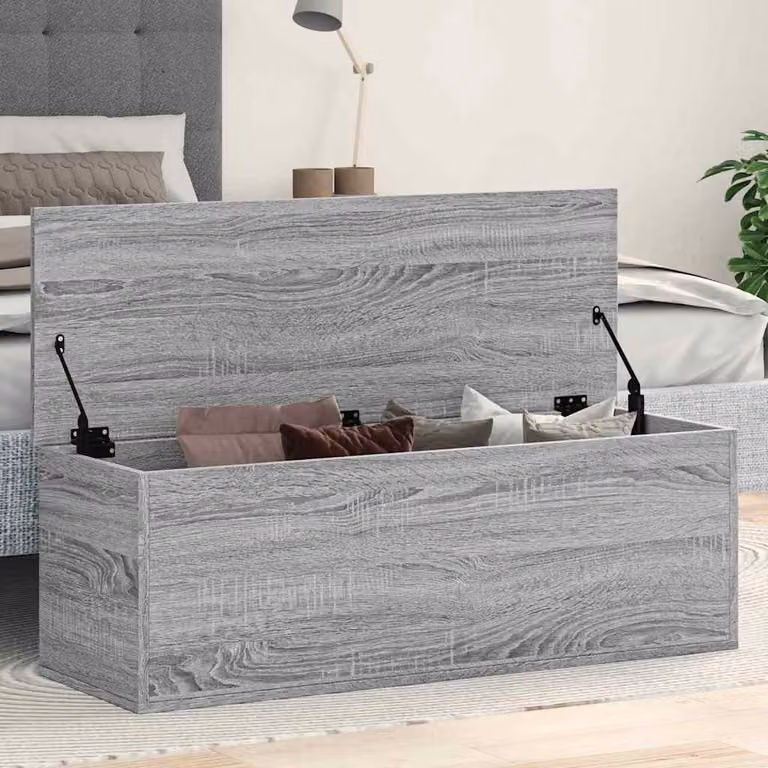 Contenitore portaoggetti moderno vidaXL in MDF grigio, L 102 x P 35 x H 35 cm