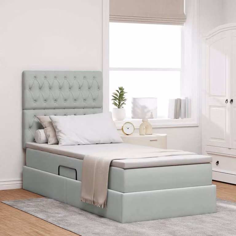 Letto con contenitore e materasso vidaXL Grigio, L 90 x P 200 cm