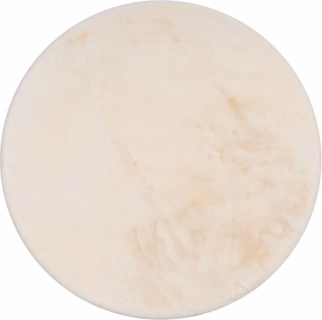 Tappeto rotondo in ecopelliccia Fluffy Deluxe color beige, Diametro: 120 cm