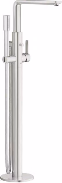 Rubinetto per vasca freestanding Grohe Lineare a leva singola con funzione spray, colore argento satinato