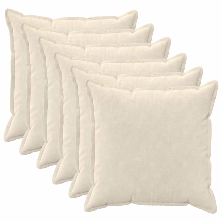 Set di 6 federe vidaXL HOUTEN in microfibra beige, L 55 cm x P 55 cm