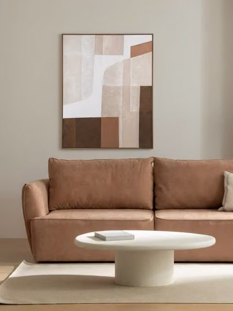 Quadro astratto moderno Miss Kenay Home, colori marrone e beige, L: 80 cm x H: 100 cm
