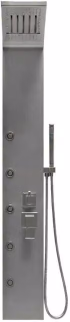 Colonna doccia con pannello idromassaggio effetto cascata e doccino Taco YH8123 in acciaio inossidabile satinato argento