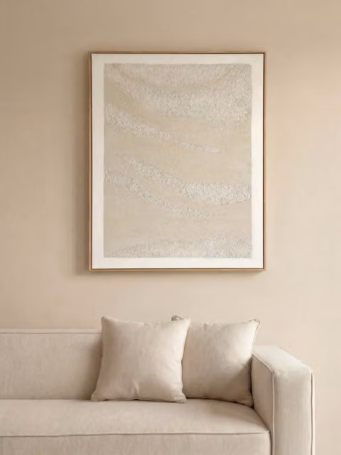 Quadro astratto Formentera Kenay Home, colori beige e sand, L: 80 cm x H: 100 cm