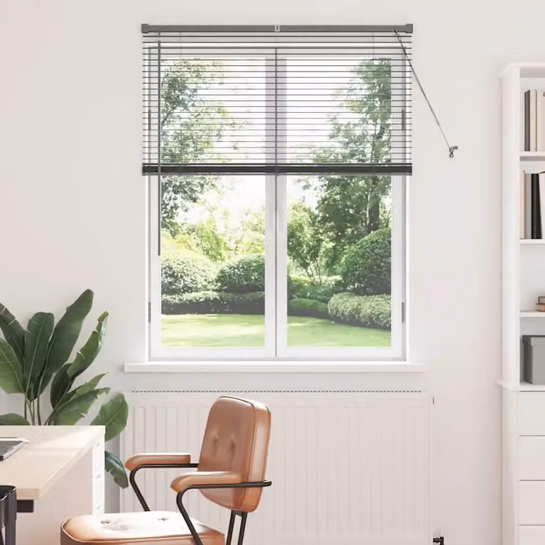 vidaXL Tenda Veneziana in Alluminio Grigia L: 130 cm, H: 100 cm, Larghezza delle lamelle: 25 mm