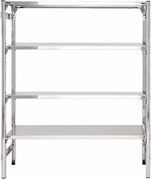 Scaffalatura modulare nidificabile in acciaio inox argentato Castellani Shop L: 160 cm, P: 30 cm, H: 200 cm