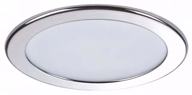 Faretto a incasso LED Cristian 7W bianco con finitura argento e vetro, luce bianco caldo, forma rotonda, protezione IP40