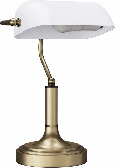 Lampada da Tavolo Regolabile HOMCOM con LED, Bianco, L: 26.8 cm, P: 22.0 cm, H: 39.5 cm