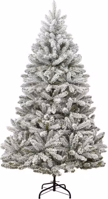 Albero di Natale artificiale con neve fioccata vidaXL, verde e bianco, Altezza: 210 cm