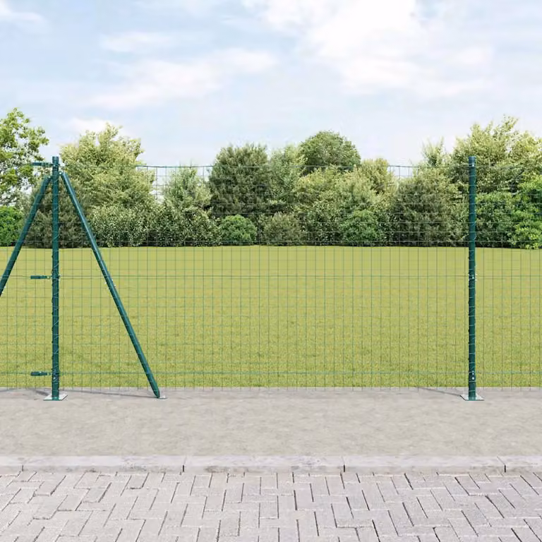 Set di 26 pali per recinzione vidaXL con base in cemento, colore verde e grigio, L/P/H: 3,2 x 3,2 x 130 cm