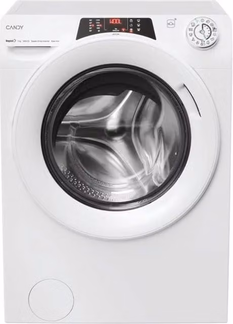 Lavatrice Slim Candy Rapidó RO4 1274DWMT-1-S, Capacità 7 Kg, 1200 rpm, Classe A, Wi-Fi e Vapore, Colore Bianco, L: 60 cm, P: 45 cm, H: 85 cm