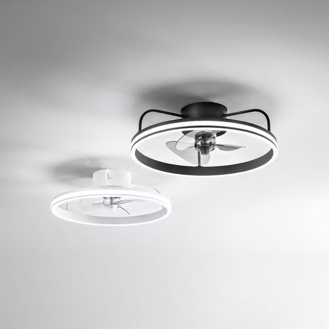 Ventilatore a soffitto Fabas Relais con luce LED e telecomando, colore nero