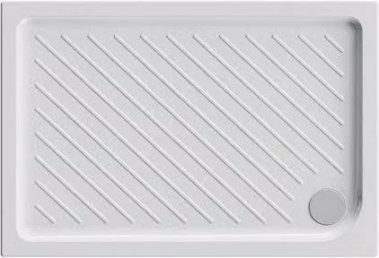 Piatto doccia rettangolare in ceramica DOLOMITE Bianco lucido con antiscivolo L: 80 cm, P: 100 cm, H: 7 cm