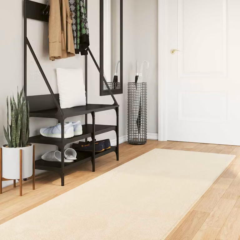 Tappeto moderno vidaXL HUARTE beige in poliestere lavabile L: 750 cm, P: 80 cm