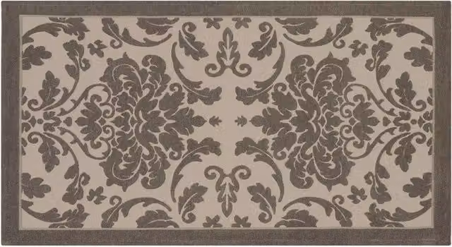 Tappeto da camera e da salotto antiscivolo con disegno grecale Suardi, colore fango, L: 175 cm x P: 240 cm