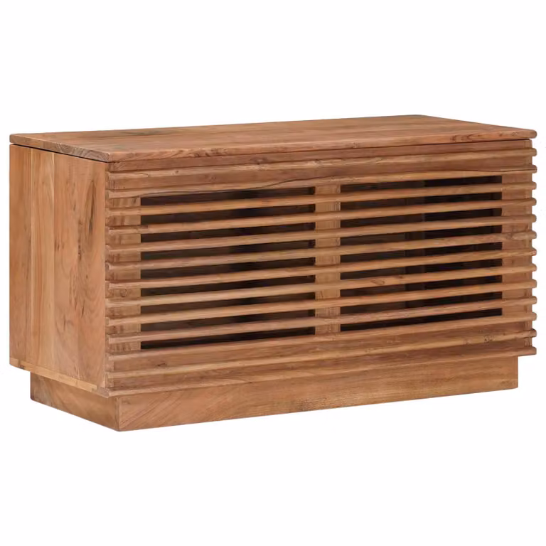 vidaXL Scatola di Stoccaggio Moderna in Legno di Acacia Marrone L: 85 cm, P: 40 cm, H: 46 cm