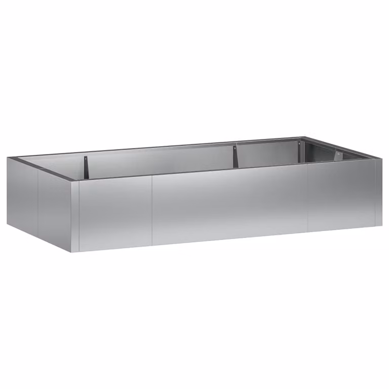 vidaXL Set di 6 pezzi Muro di contenimento per aiuole rialzate in acciaio zincato argento L 200 cm, P 100 cm, H 40 cm