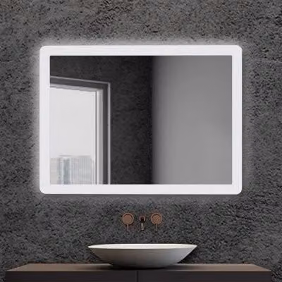 Specchio da bagno Inbagno rettangolare bianco con luce LED, L: 60 cm, H: 80 cm