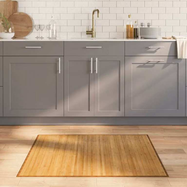 vidaXL Tappeto Rettangolare Moderno in Bambù e Polipropilene, Colore Beige e Marrone, L: 100 cm, P: 80 cm