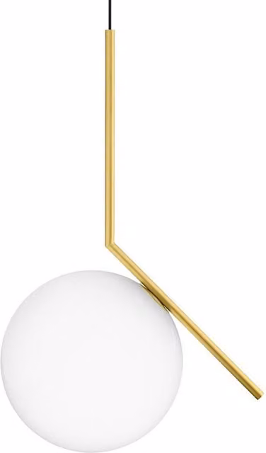 Lampada a sospensione Flos IC S sospensione in vetro e metallo oro/ottone o bianco