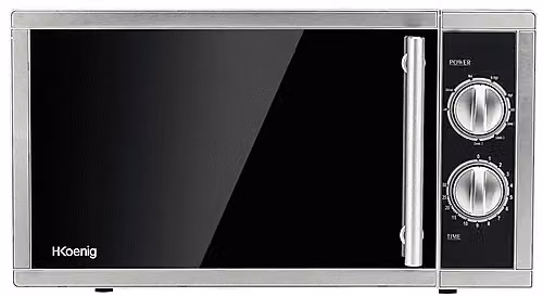 Forno microonde combinato H.Koenig VIO7 con funzione grill, capacità 23 l, potenza microonde 900 W e potenza grill 1000 W, Nero e argento