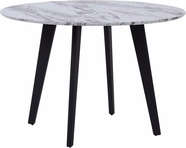 Tavolo da pranzo rotondo BELIANI con effetto marmo in MDF e gambe in metallo, L: 110 cm, H: 75 cm