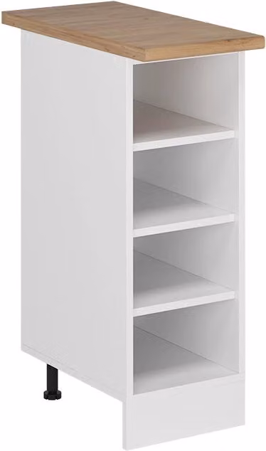 Scaffale da cucina e soggiorno Vicco R-Line Bianco e Rovere, L: 30 cm, H: 81,6 cm, P: 17,8 cm