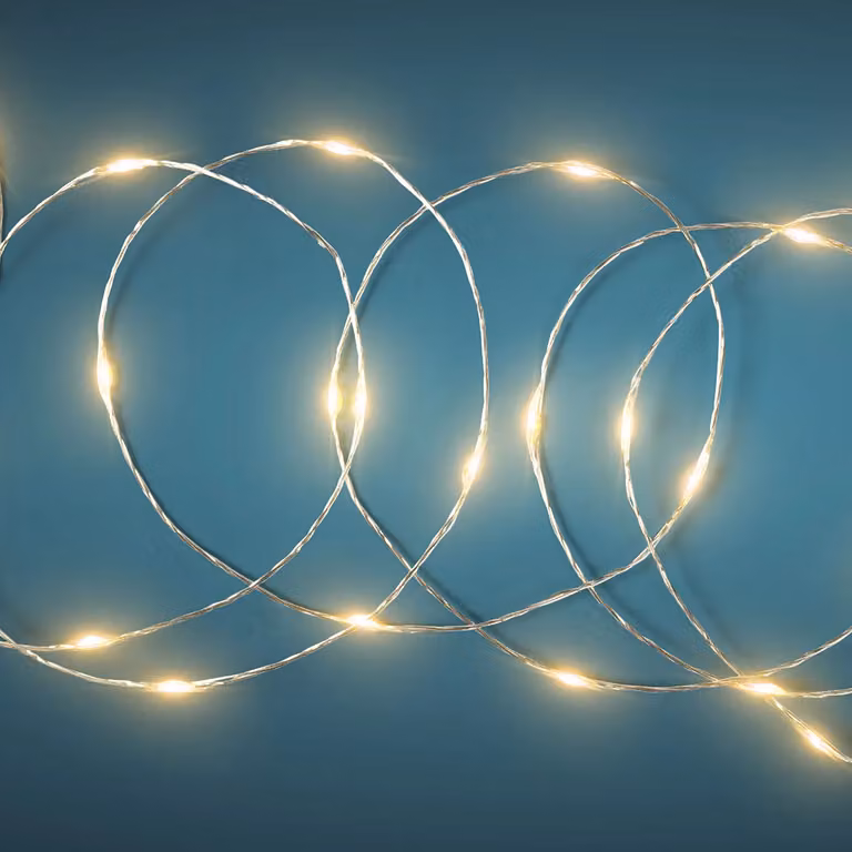Dictrolux Catena Luminosa con 500 Micro LED Bianco Caldo, Lunghezza 37,5 metri, Colore Trasparente