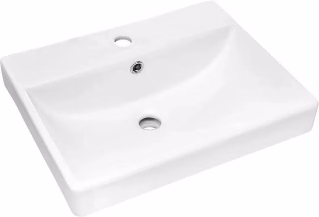Lavabo da incasso rettangolare MEUBLORAMA in ceramica bianca lucida L: 50 cm, P: 40 cm, H: 17 cm