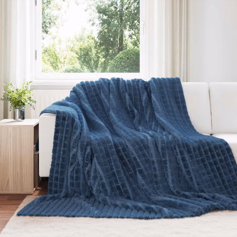 Coperta in pile blu vidaXL L 270 x P 240 cm