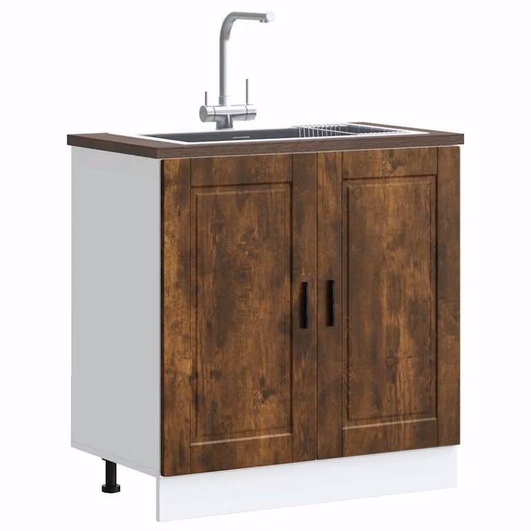 Base lavello mobile vidaXL Porto Rovere Fumo, L 80 cm x P 46 cm x H 81,5 cm