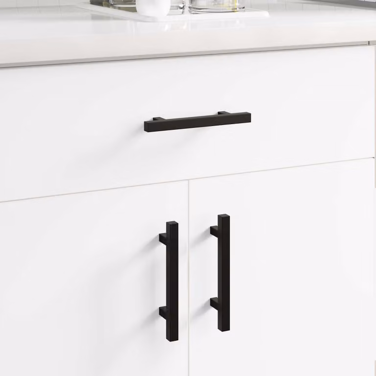 Set di 420 maniglie per armadio vidaXL in acciaio inossidabile nere opache, L: 15,0 cm, P: 3,52 cm, H: 1,23 cm
