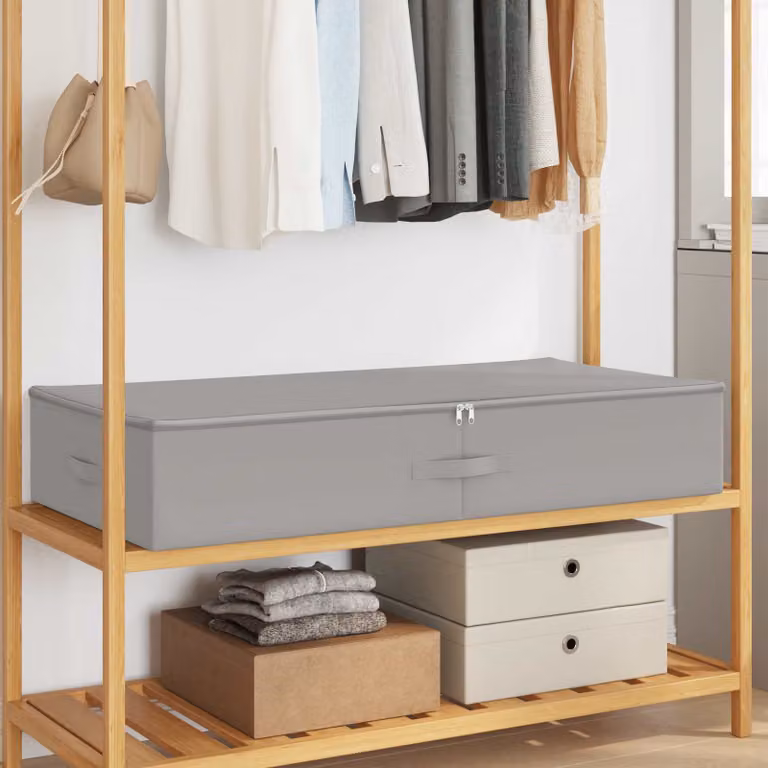 Set di 24 scatole portaoggetti vidaXL in tessuto non tessuto grigio da 90 l, pieghevoli e con maniglie