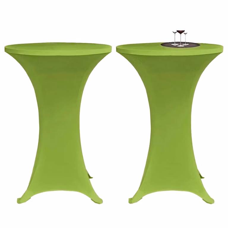 Set di 2 coperture elastiche per tavolo vidaXL, colore verde, diametro 80 cm
