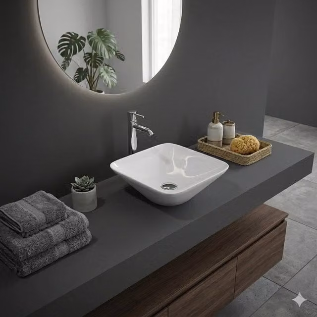 Lavabo da appoggio quadrato in ceramica Rak Ceramics Bianco L: 36 cm, P: 36 cm, H: 36 cm